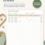Un ordinateur portable affichant un modèle de comptabilité sur Excel, avec des graphiques de finances personnelles.