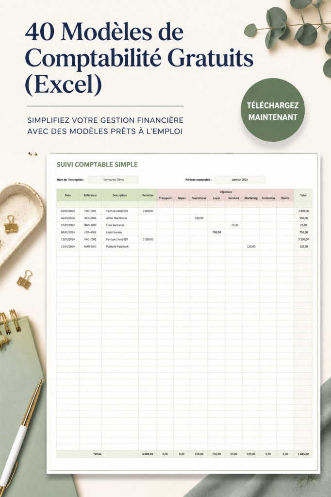 Un ordinateur portable affichant un modèle de comptabilité sur Excel, avec des graphiques de finances personnelles.