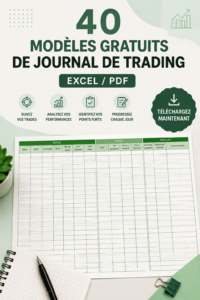 Modèle de journal de trading gratuit, idéal pour suivre ses investissements en bourse.