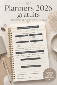 Image d'un planner esthétique pour 2026, idéal pour une organisation efficace