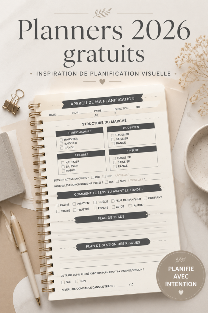 Image d'un planner esthétique pour 2026, idéal pour une organisation efficace