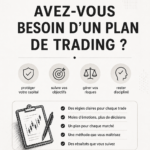 Femme au bureau créant un plan de trading sur son ordinateur