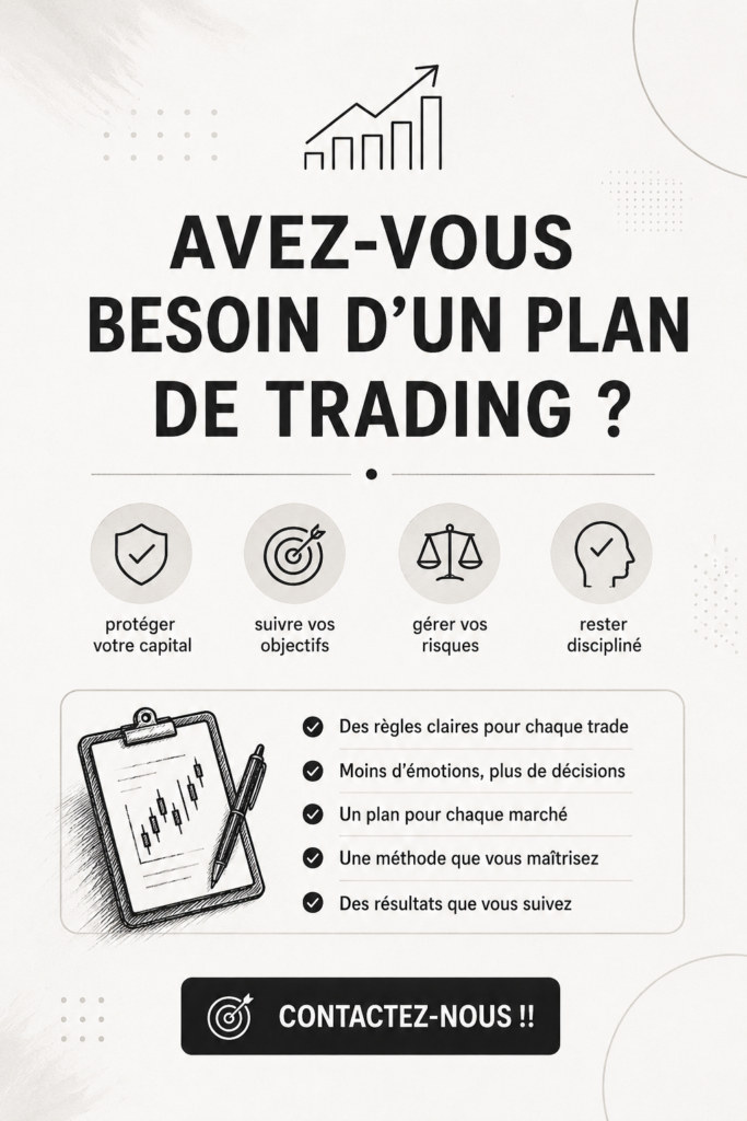 Femme au bureau créant un plan de trading sur son ordinateur
