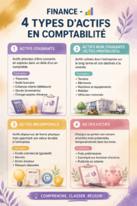 Illustration des 4 types d'actifs en comptabilité pour mieux investir