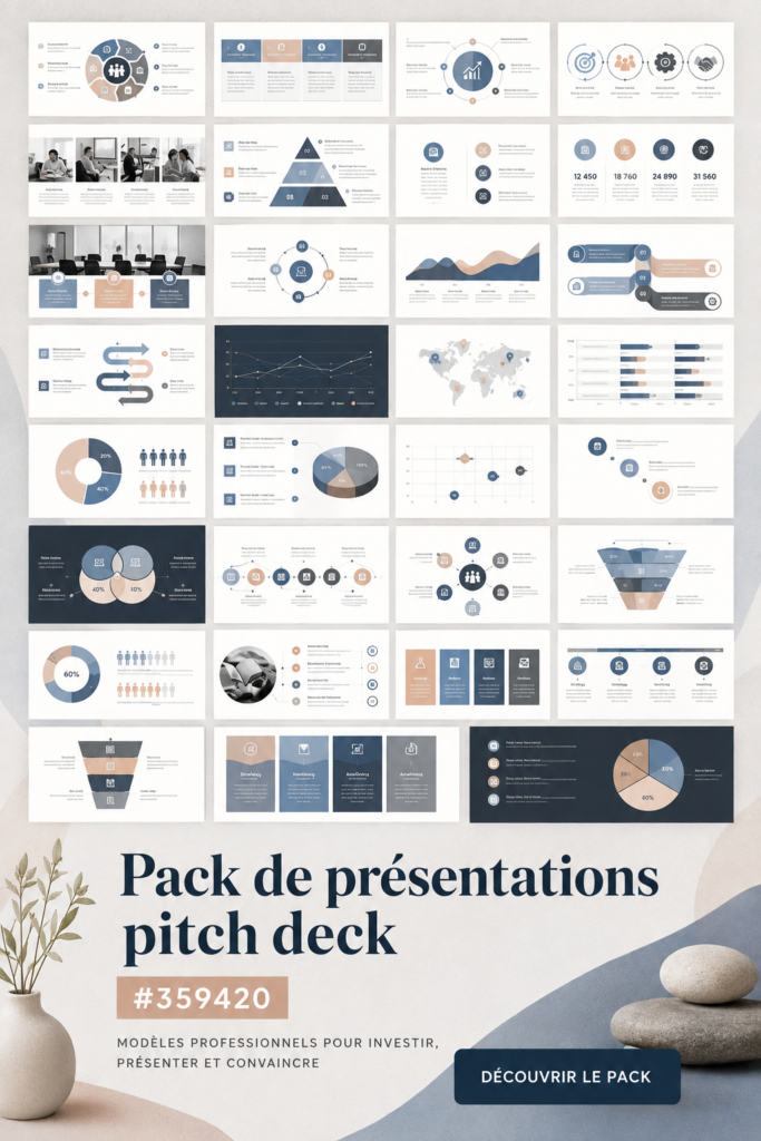 Femme présentant un pitch avec des graphiques et des notes en arrière-plan