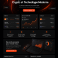 Un exemple de site web moderne dédié à la crypto avec un design fluide et attractif.