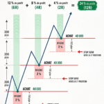 Schéma explicatif de la stratégie de trading pyramidal avec des gains potentiels