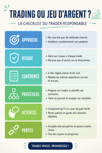Illustration d'une femme analysant des graphiques de trading et réfléchissant à ses décisions d'investissement