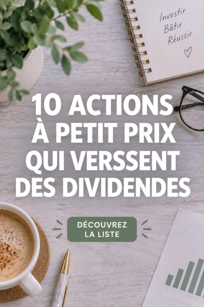 Un graphique illustrant des actions à faible coût qui versent des dividendes.
