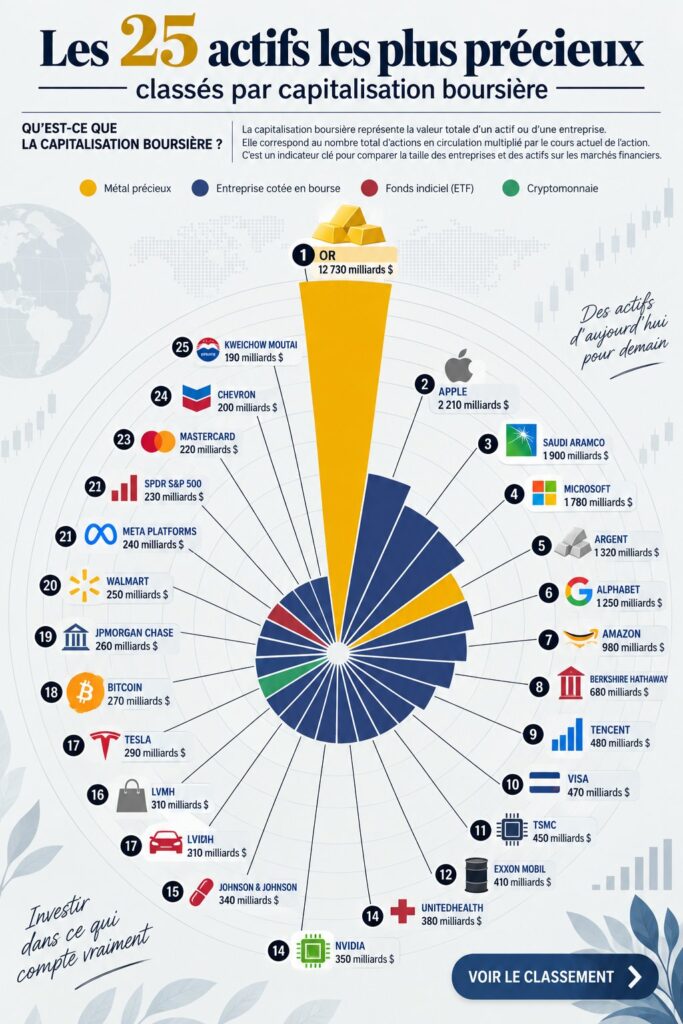 Visuel représentant l'évolution des actifs boursiers
