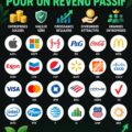 Illustration montrant des graphiques d'actions à dividende pour un revenu passif.