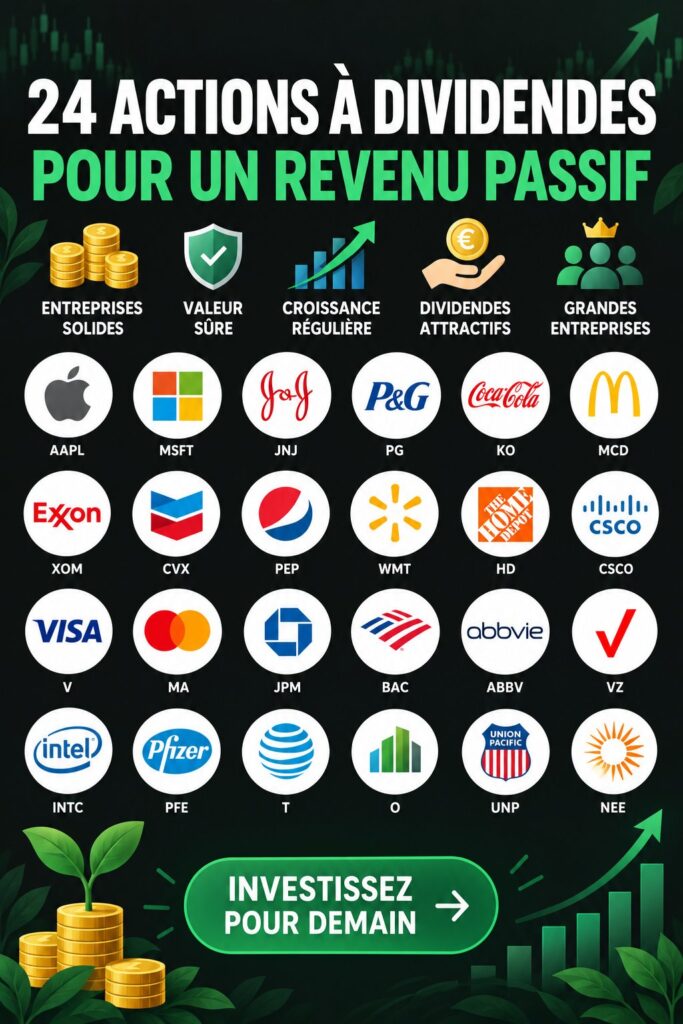 Illustration montrant des graphiques d'actions à dividende pour un revenu passif.