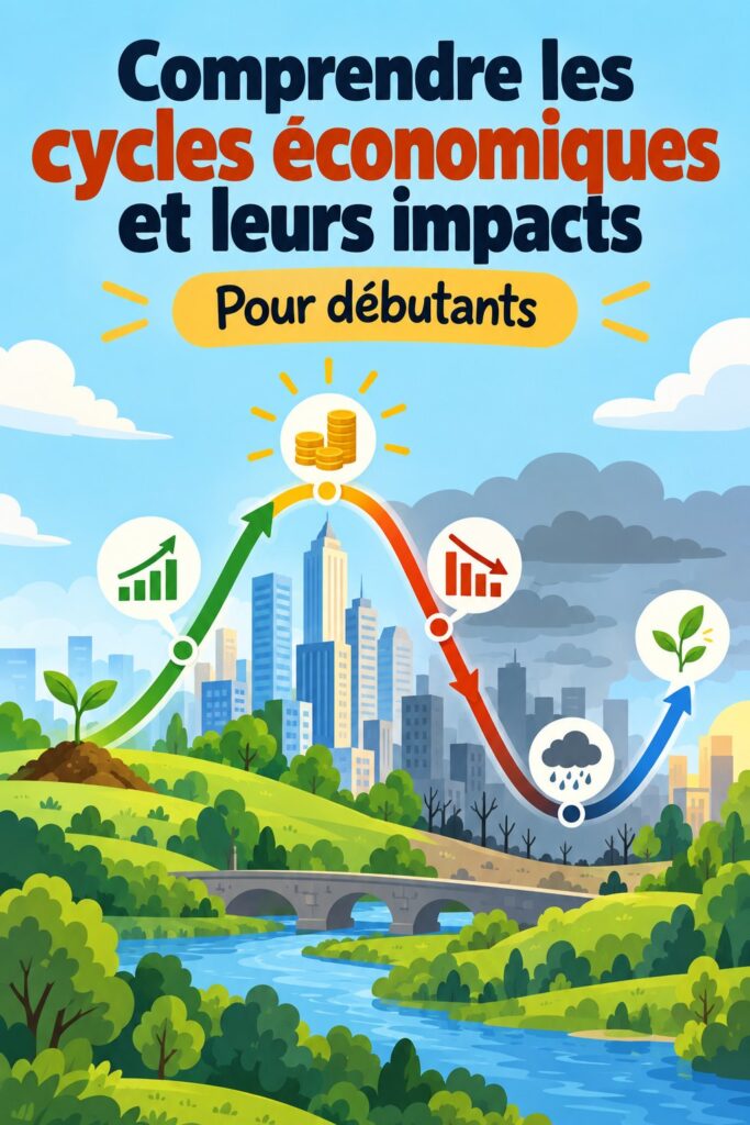 Analyse d'un cycle économique illustrant différentes phases et leur impact sur les investissements.