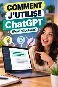 Une femme utilisant ChatGPT sur son ordinateur portable, représentant la simplicité de l'utilisation de l'IA dans le quotidien.