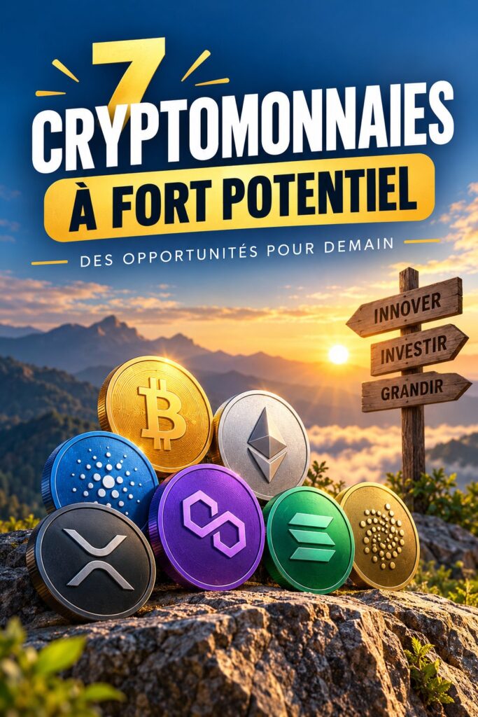 Une image attrayante présentant diverses cryptomonnaies prometteuses pour 2023.