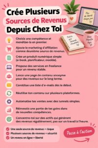 Une femme souriante travaillant à domicile sur son ordinateur pour créer des revenus