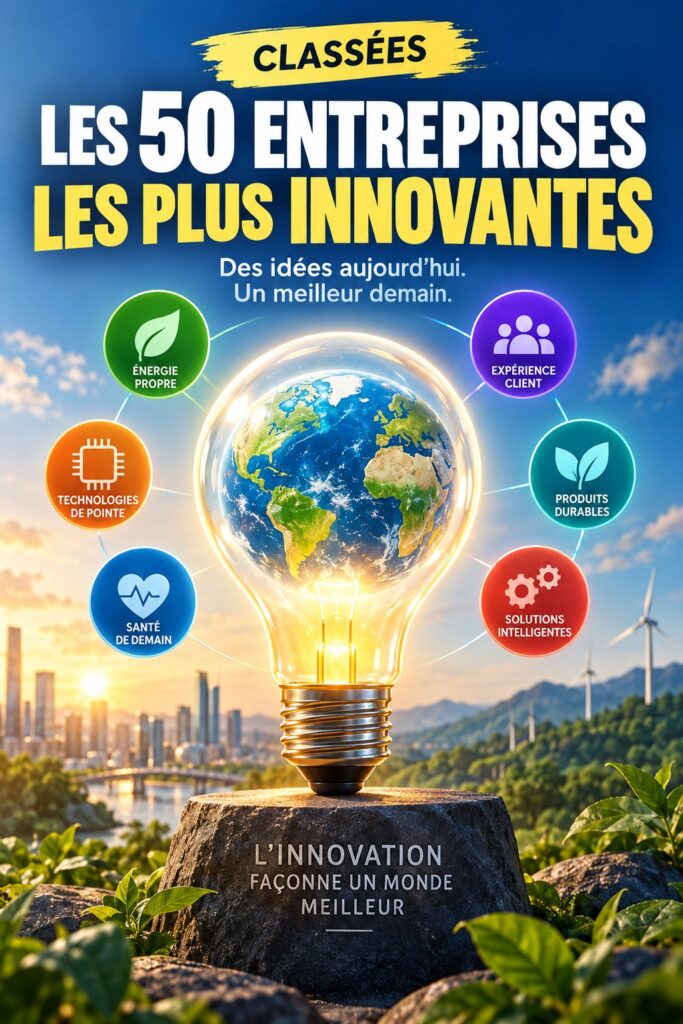 Une mise en scène représentant diverses entreprises modernes symbolisant l'innovation.