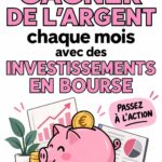 Une femme souriante examinant des graphiques d'investissement boursier sur son ordinateur.