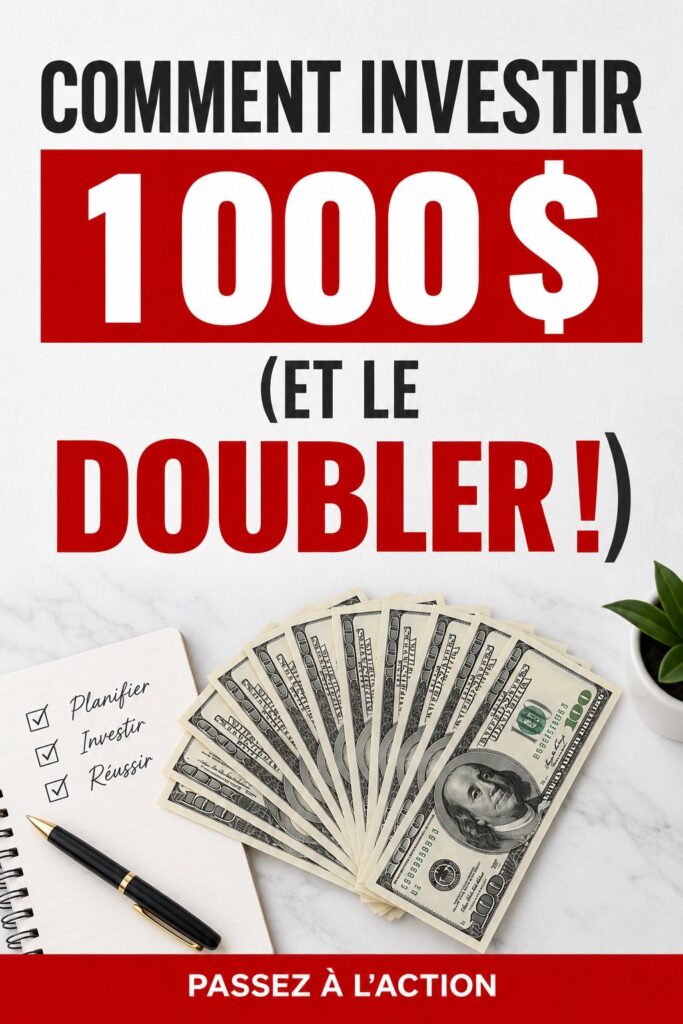Femme réfléchissant à l'investissement de 1000 dollars devant un ordinateur