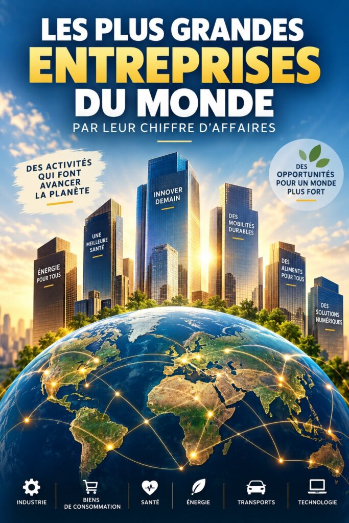 Vue de plusieurs grandes entreprises internationales illustrant leurs succès économiques.