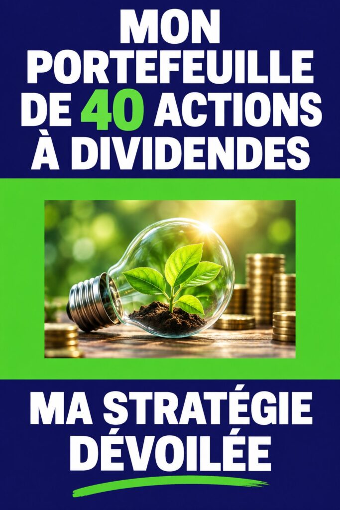 Portefeuille d'actions à dividendes avec graphiques et tableaux