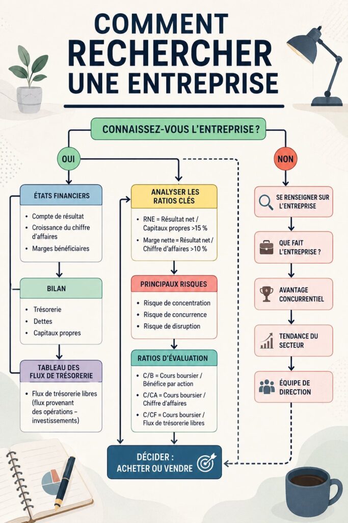 Femme investissant avec des graphiques et des rapports financiers en arrière-plan, représentant l'importance de la recherche d'entreprise.