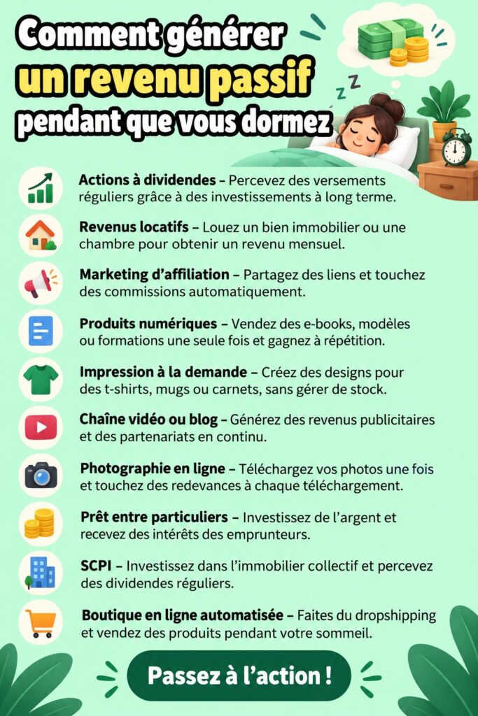 Une femme souriante consultant ses revenus en ligne, symbolisant des gains passifs.