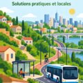 Image illustrant la connectivité urbaine avec des femmes utilisant différents modes de transport en ville.