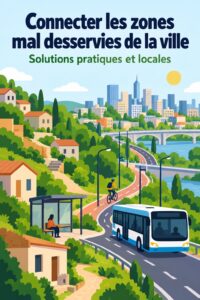 Image illustrant la connectivité urbaine avec des femmes utilisant différents modes de transport en ville.