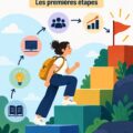 Femme souriante examinant son parcours professionnel sur un ordinateur, représentant le démarrage d'une carrière sans expérience.