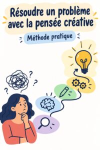 Image représentant des personnes collaborant autour d'un tableau blanc pour un projet de design thinking.