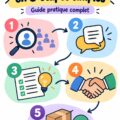 Femme professionnelle discutant de vente avec confiance.