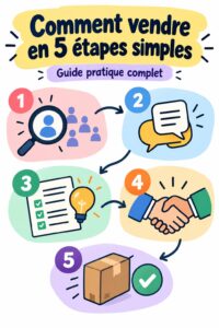 Femme professionnelle discutant de vente avec confiance.