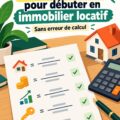 Illustration d'un calcul de rentabilité immobilière avec des graphiques et des formules.