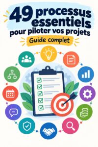 Illustration représentant une femme supervisant un projet de manière organisée et efficace.