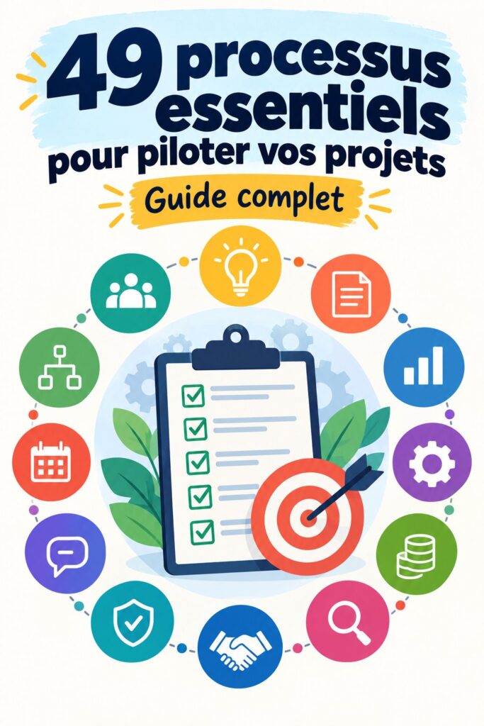 Illustration représentant une femme supervisant un projet de manière organisée et efficace.