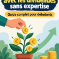 Femme lisant un livre sur l'investissement en bourse avec des dividendes.