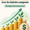 Une femme réfléchissant à ses investissements avec des graphiques financiers en arrière-plan, représentant la croissance grâce à l'intérêt composé
