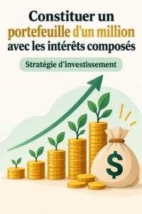 Une femme réfléchissant à ses investissements avec des graphiques financiers en arrière-plan, représentant la croissance grâce à l'intérêt composé