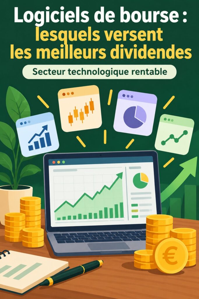 Une illustration d'un tableau boursier mettant en avant les logiciels à dividende