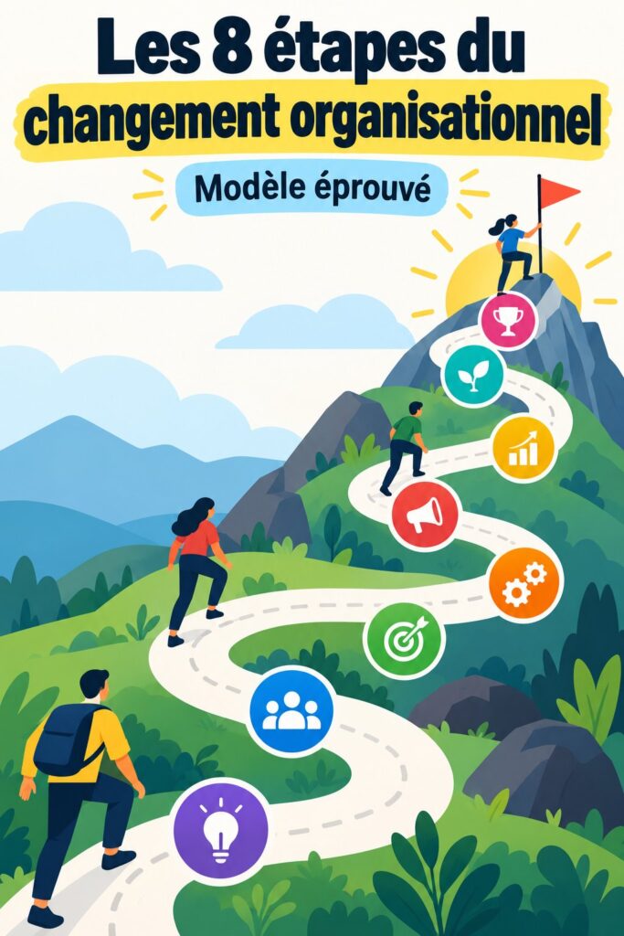 Illustration du modèle de gestion du changement en 8 étapes de Kotter